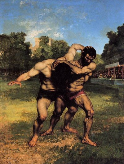 The Wrestlers by Gustave Courbet